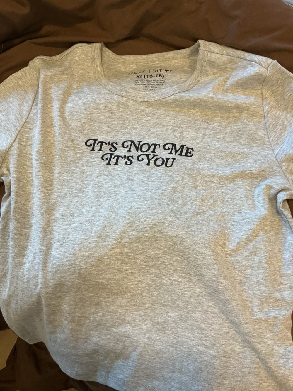 Women's Gray Graphic Tee - "It's Not Me It's You"